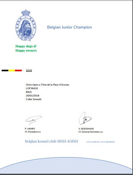 de la Fleur d'Ecosse - Jeune championne de Belgique !